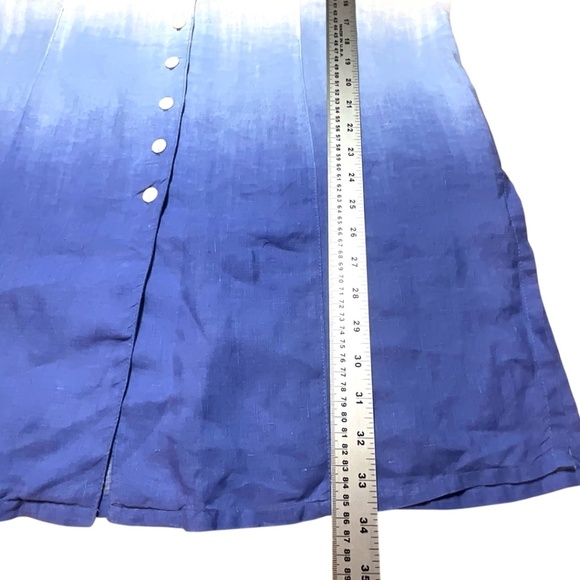 WITTEVEEN 100% Linen Hombre Long Sleeve Tunic Split Vee Roll Tab Sleeves Sz 12 - Picture 7 of 10